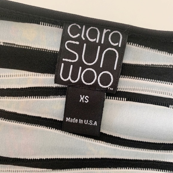 Clara Sunwoo Striped Bolero Cropped Jacket XS 3/4 Sleeve - Picture 5 of 7